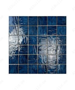 Serene Wave Sapphire Blue 3D Crystalline Glazed Porcelain Mosaic