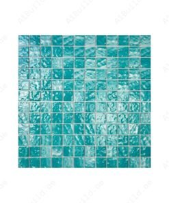 Serene Wave Tiffany Blue Wave Pattern Crystalline Glazed Porcelain Mosaic