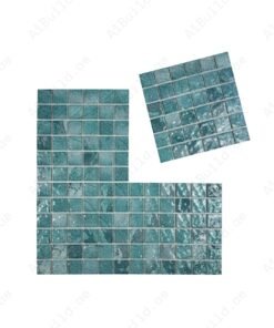 Alternative view of Serene Wave Tiffany blue & Light Blue Mixed Marble Design Porcelain Mosaic