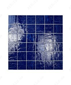 Serene Wave Cobalt Blue 3D Crystalline Glazed Porcelain Mosaic