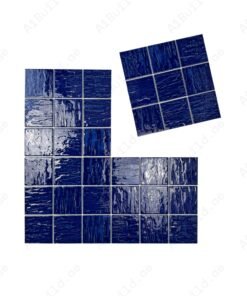 Alternative view of Serene Wave Cobalt Blue 3D Crystalline Glazed Porcelain Mosaic