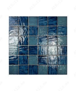 Serene Wave Emerald Green & Moss Green Mixed 3D Crystalline Glazed Porcelain Mosaic