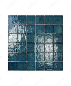 Serene Wave Fern Green 3D Crystalline Glazed Porcelain Mosaic