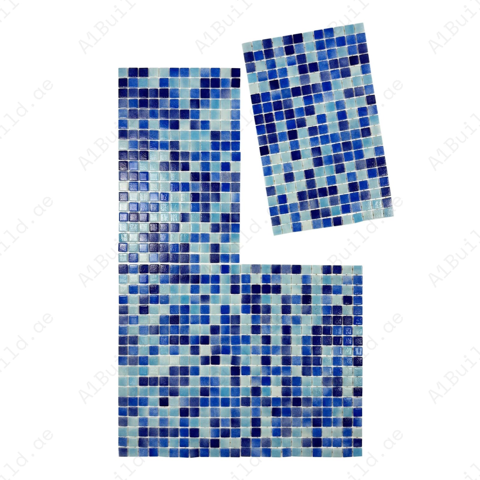 European Mosaic Series Light Blue & Baby Blue &Navy Blue & Midnight Blue Mixed Recycled Glass Mosaic - Image 2
