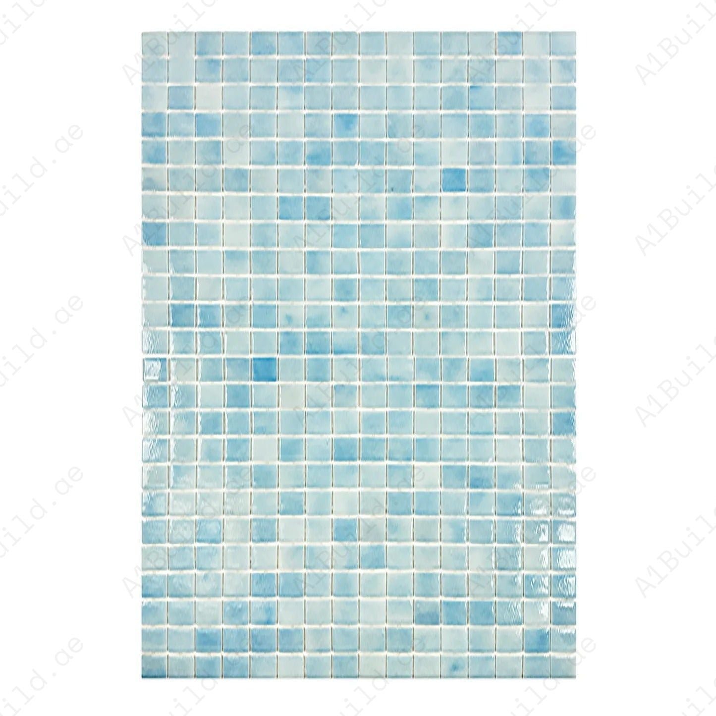 European Mosaic Series Powder Blue & Sky Blue Mixed Recycled Glass Mosaic
