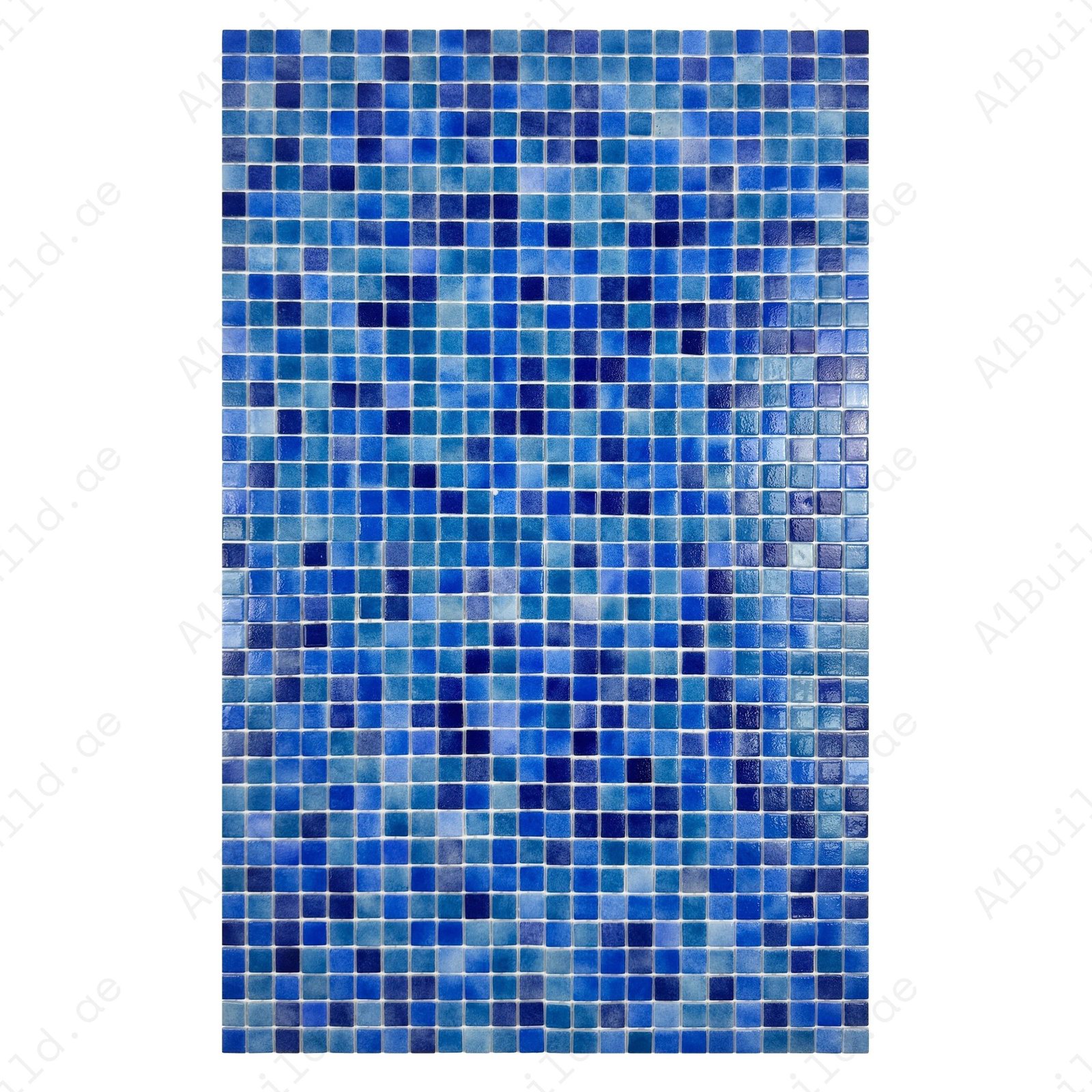 European Mosaic Series Sky Blue & Riental Blue &Prussian Blue Mixed Recycled Glass Mosaic