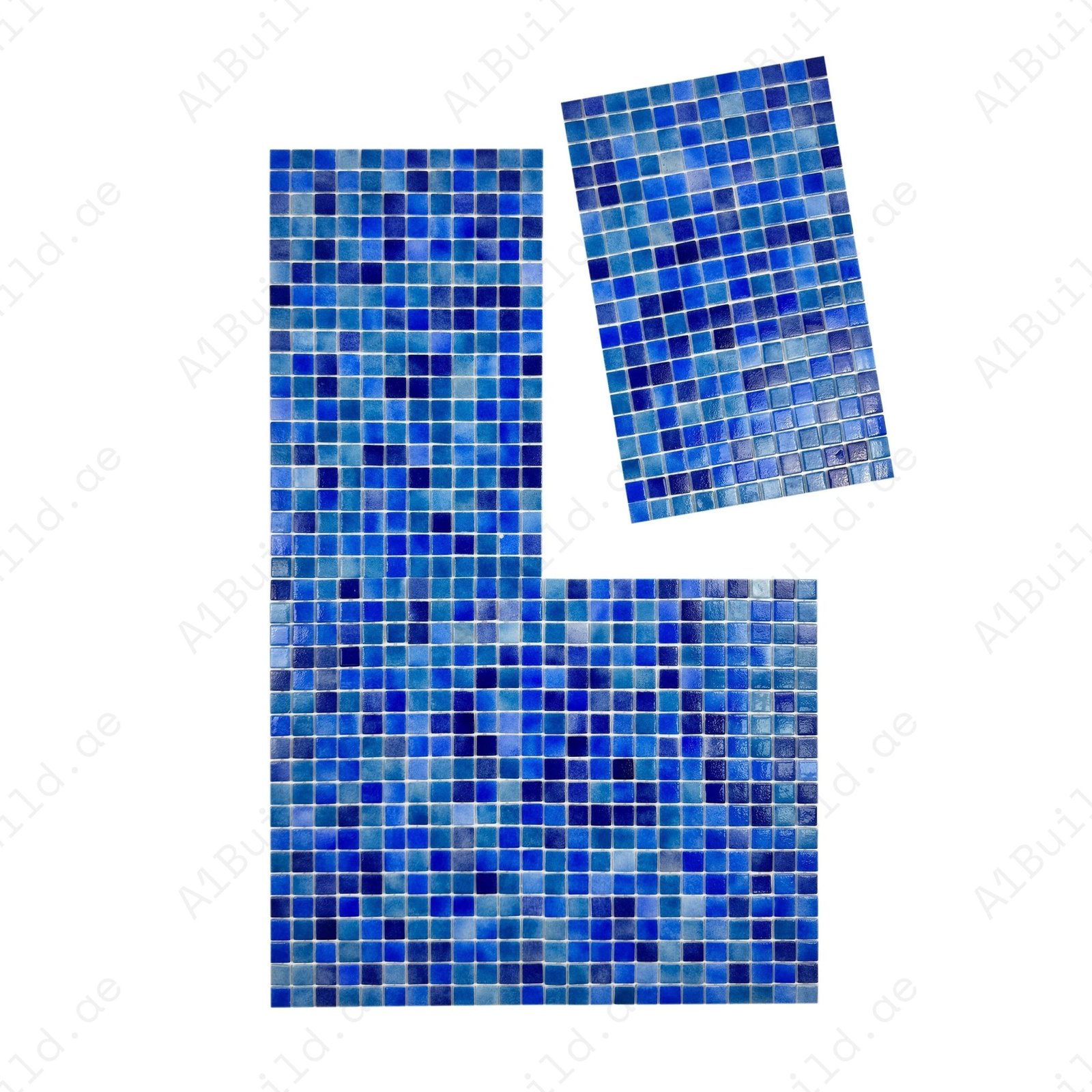 European Mosaic Series Sky Blue & Riental Blue &Prussian Blue Mixed Recycled Glass Mosaic - Image 2