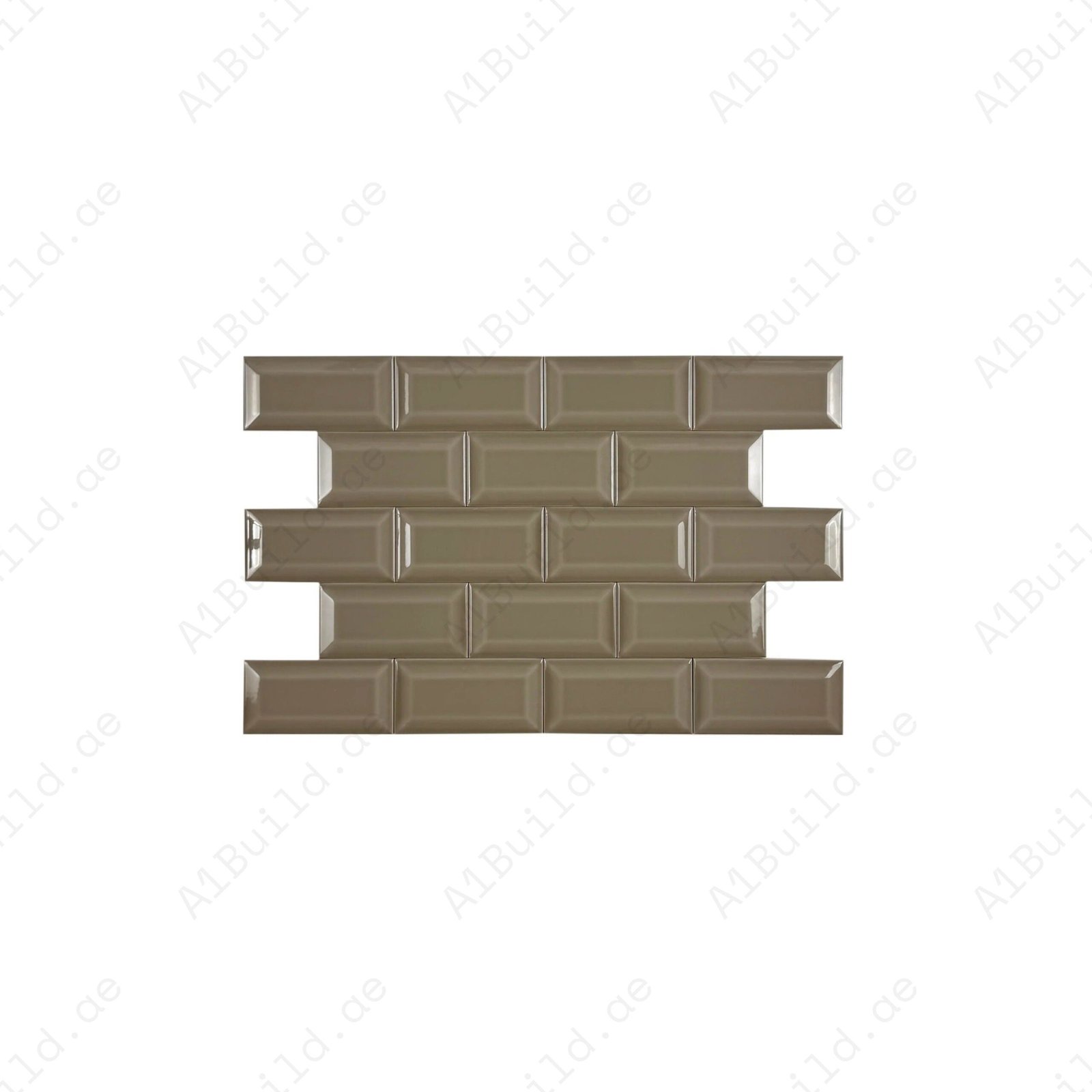 Urban Luxe Series Light Brown Glossy Beveled Edge Ceramic Tile - Image 2