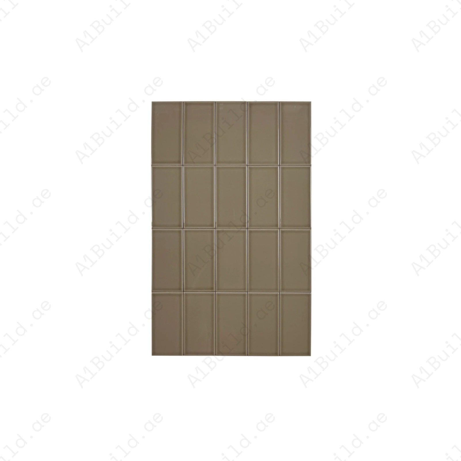 Urban Luxe Series Light Brown Glossy Flat Ceramic Tile