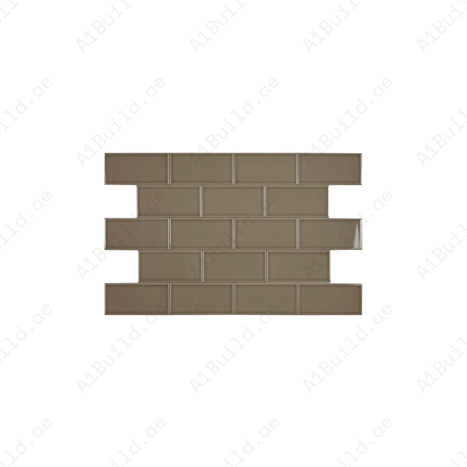 Urban Luxe Series Light Brown Glossy Flat Ceramic Tile - Image 2