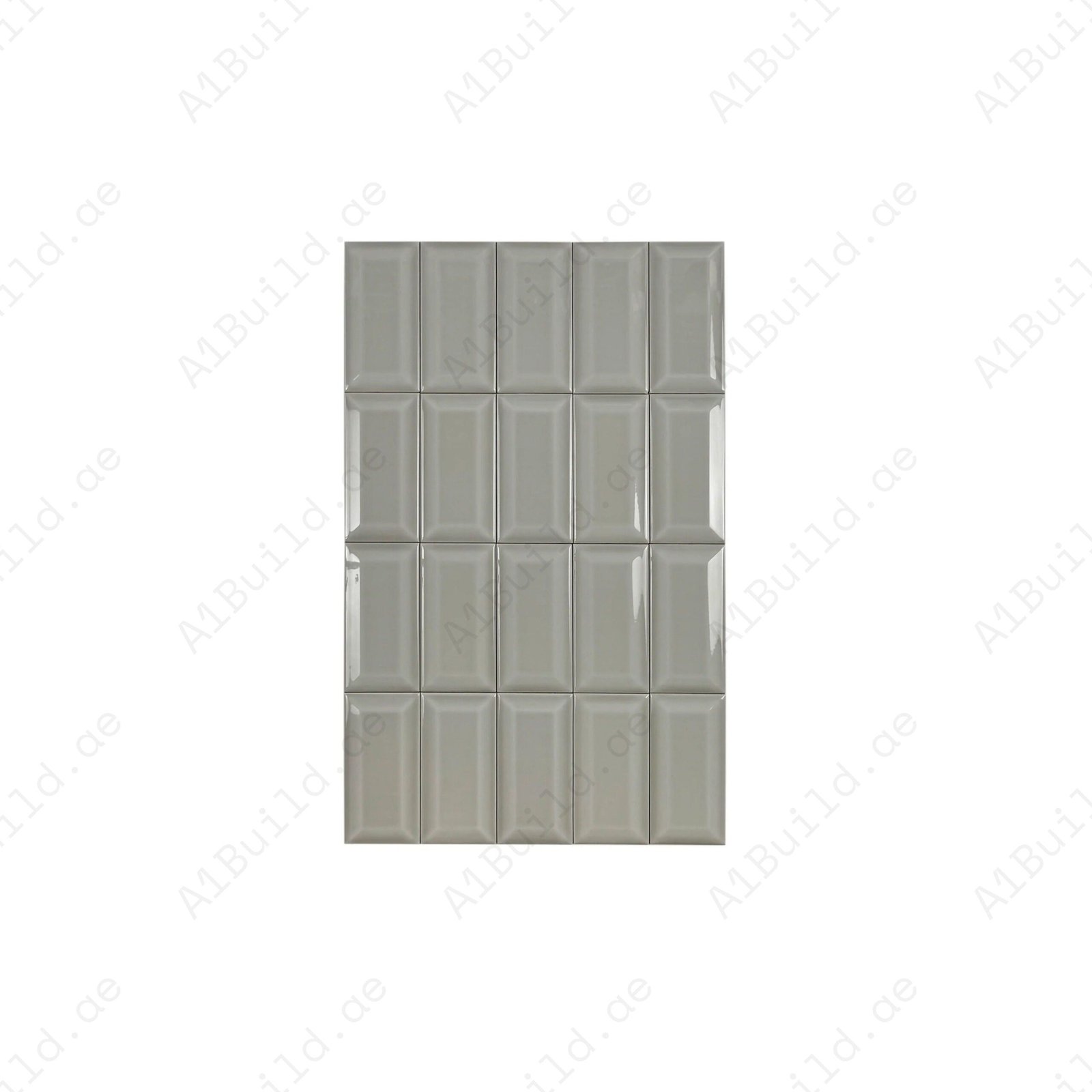 Urban Luxe Series Light Grey Glossy Beveled Edge Ceramic Tile