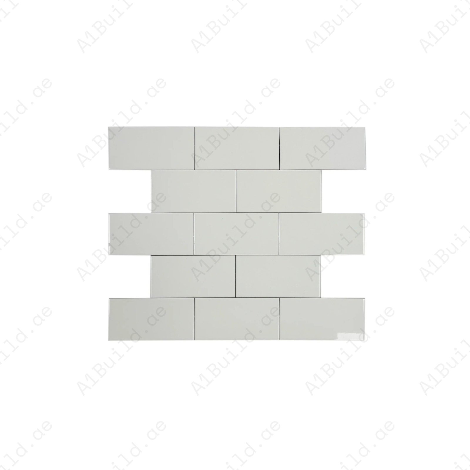 Urban Luxe Series Milk White Glossy Flat Ceramic Tile - Image 2