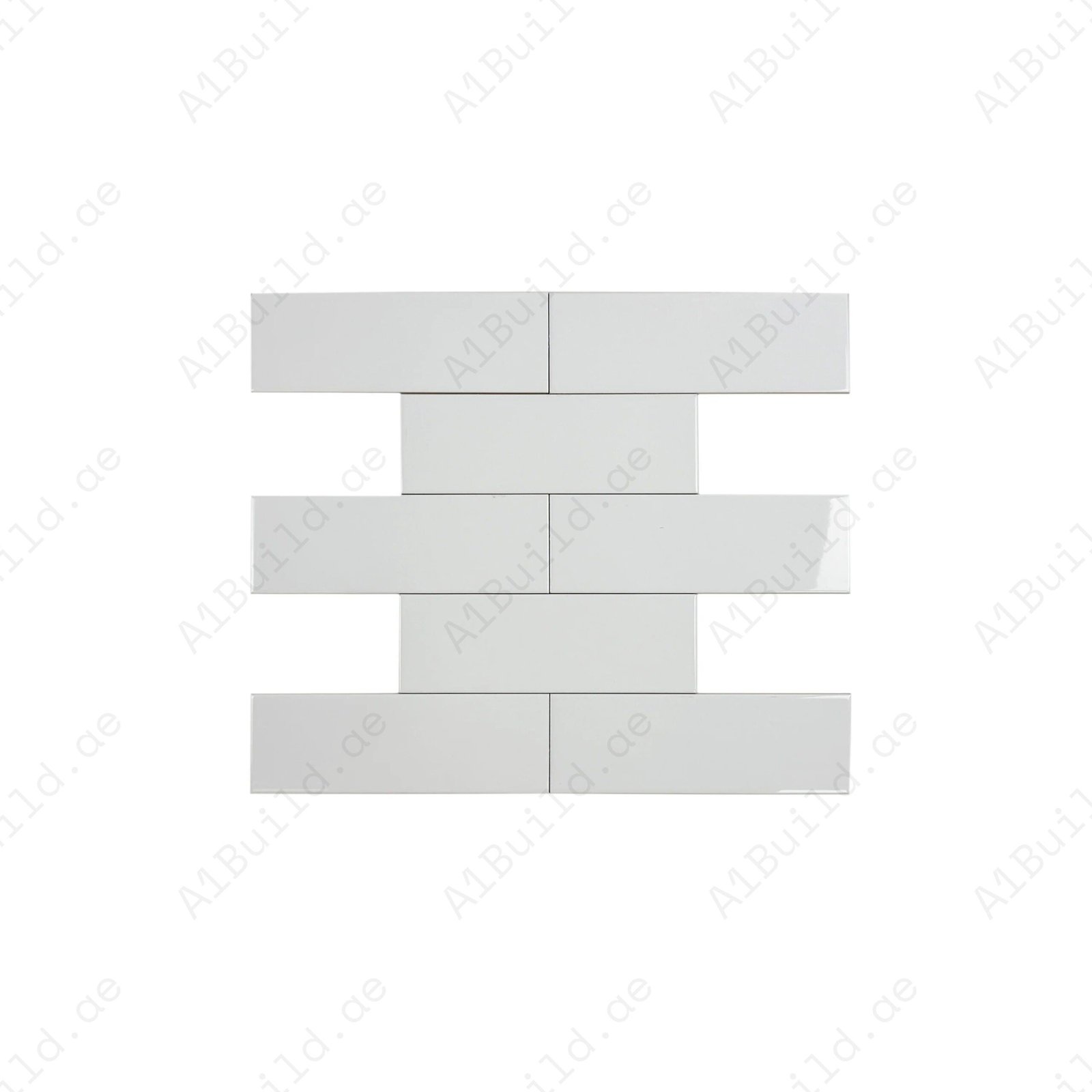 Urban Luxe Series Milk White Glossy Flat Ceramic Tile - Image 2