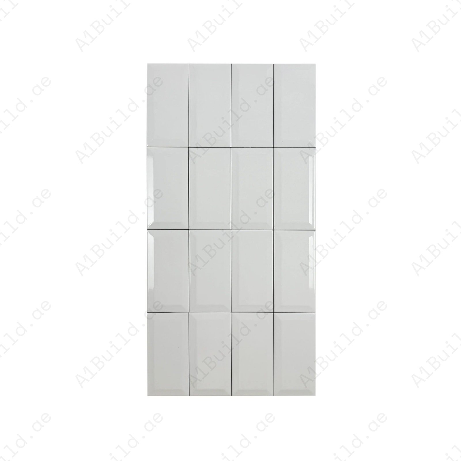Urban Luxe Series White Glossy Beveled Edge Ceramic Tile