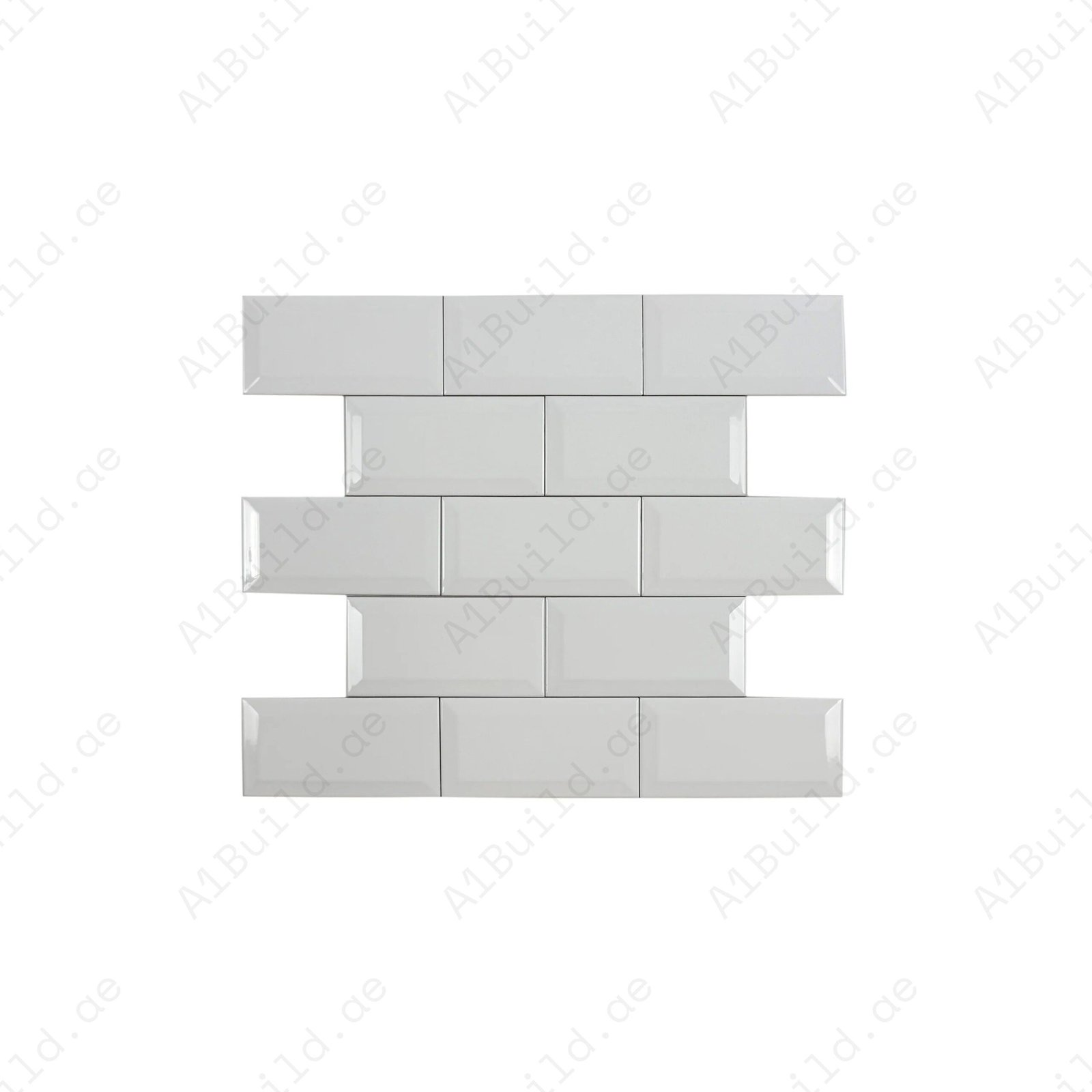 Urban Luxe Series White Glossy Beveled Edge Ceramic Tile - Image 2