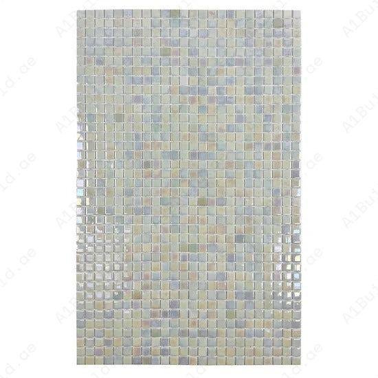 European Mosaic Series White Iridescent Recycled Glass Mosaic