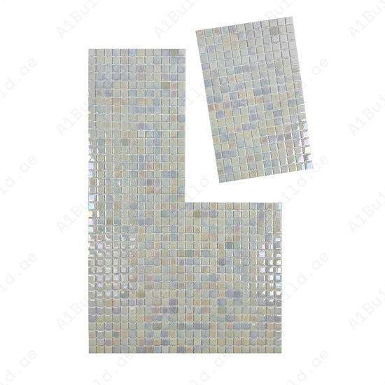 European Mosaic Series White Iridescent Recycled Glass Mosaic - Image 2