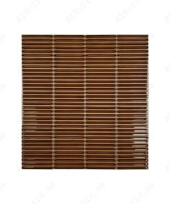 Sicilian Luxury Series Caramel Brown Elongated Beveled Rectangular Shape Glossy Porcelain Mosaic