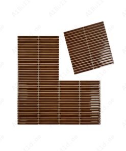 Alternative view of Sicilian Luxury Series Caramel Brown Elongated Beveled Rectangular Shape Glossy Porcelain Mosaic
