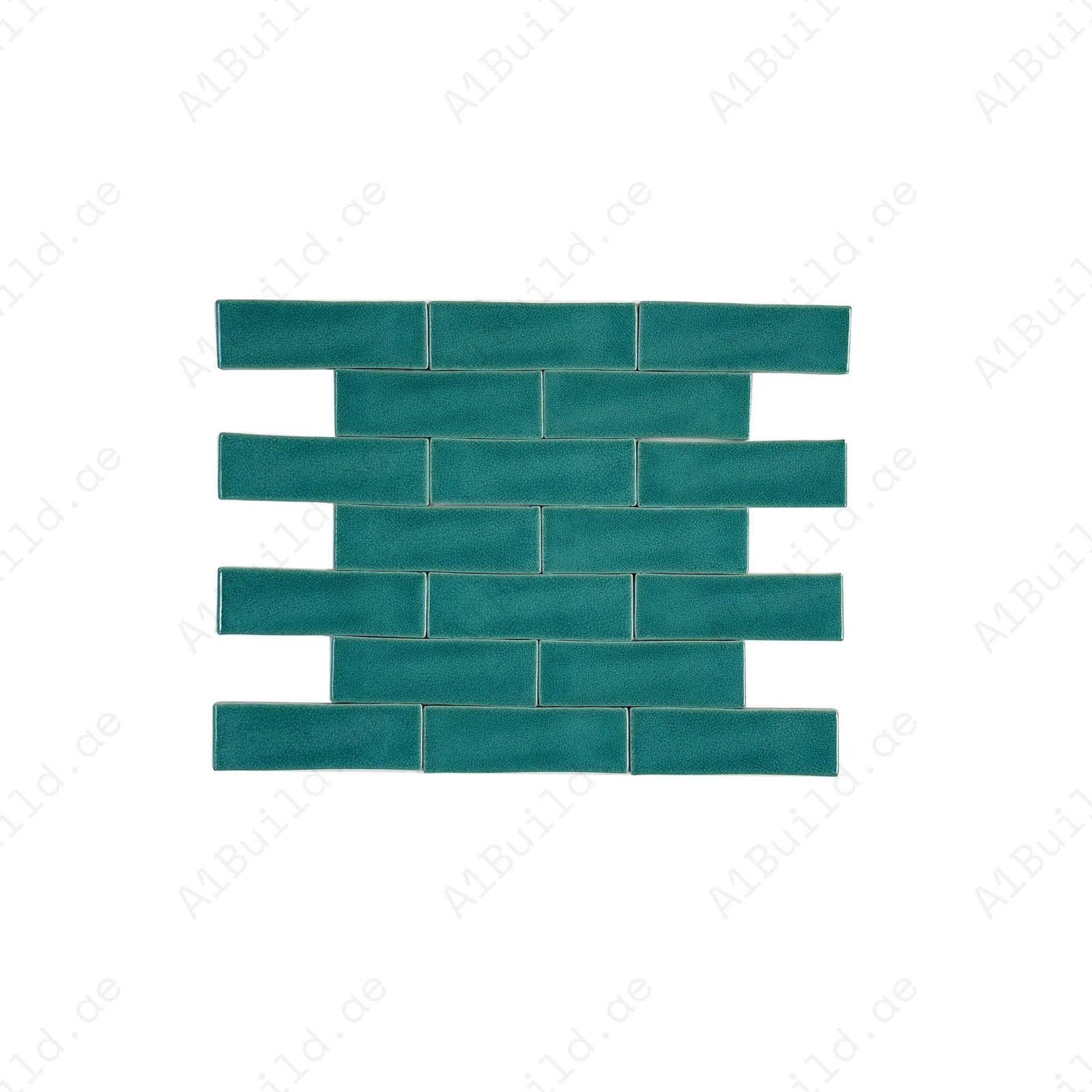 Sky Blue Glossy Crackle Porcelain Artisanal Tile - Image 2