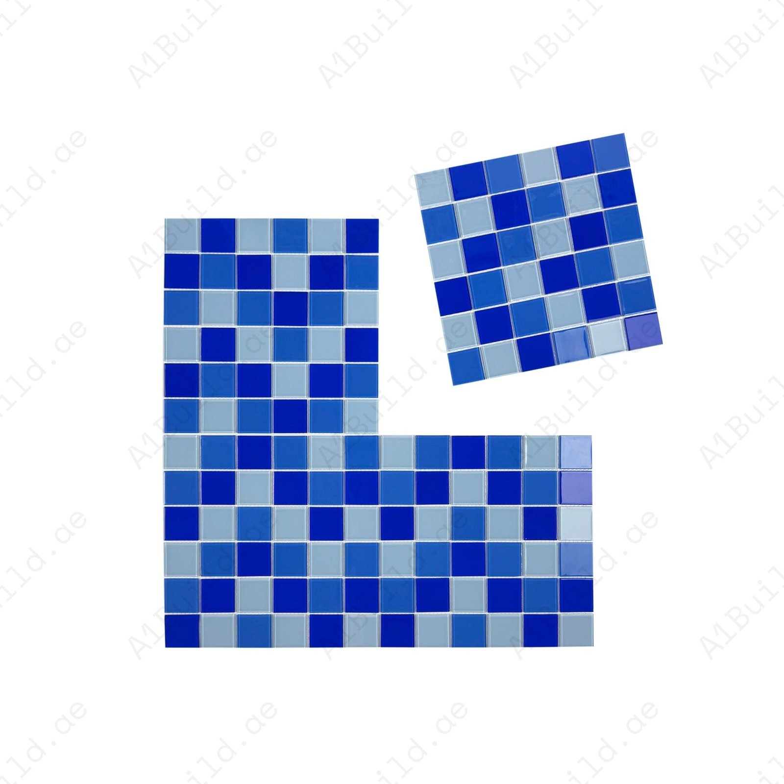 Sky Blue & Klein Blue & French Blue Mixed Crystal Glass Mosaic - Image 2