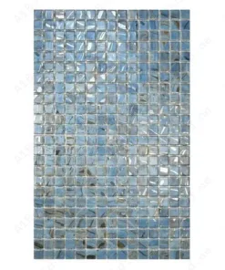 Spanish Mosaic Series Sky Blue &Baby Blue & Earthy Brown Streaks And Swirls Texture Recycled Glass Mosaic