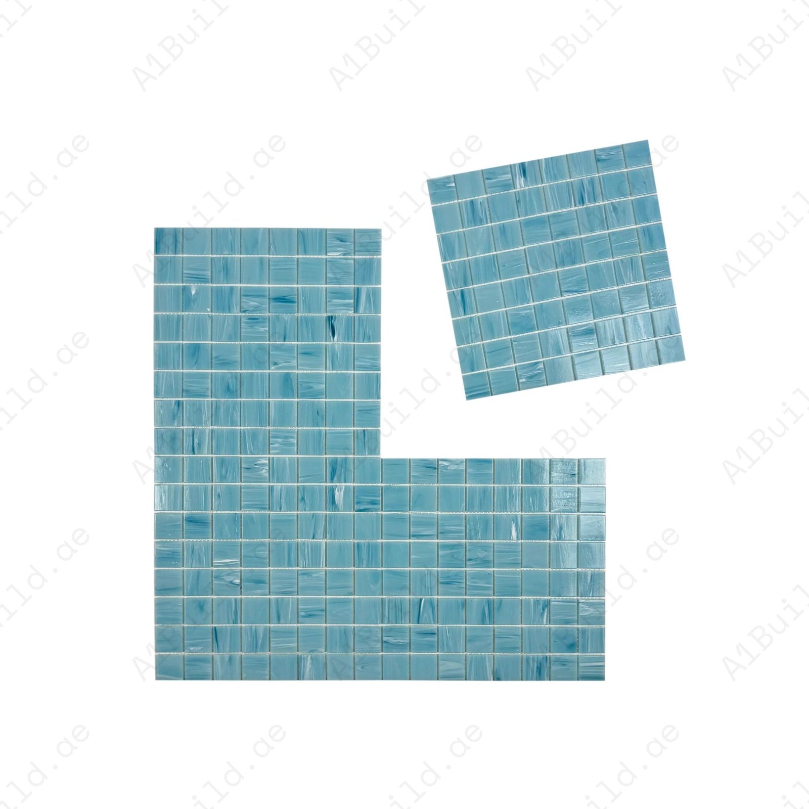 Glacial Artistry Series Sky Blue Cloud Hot Melt Glass Mosaic - Image 2