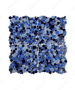Alternative view of Positano Sky Series Sky Blue & Royal Blue & Midnight Blue Mixed Round Ice Crack Porcelain Mosaic