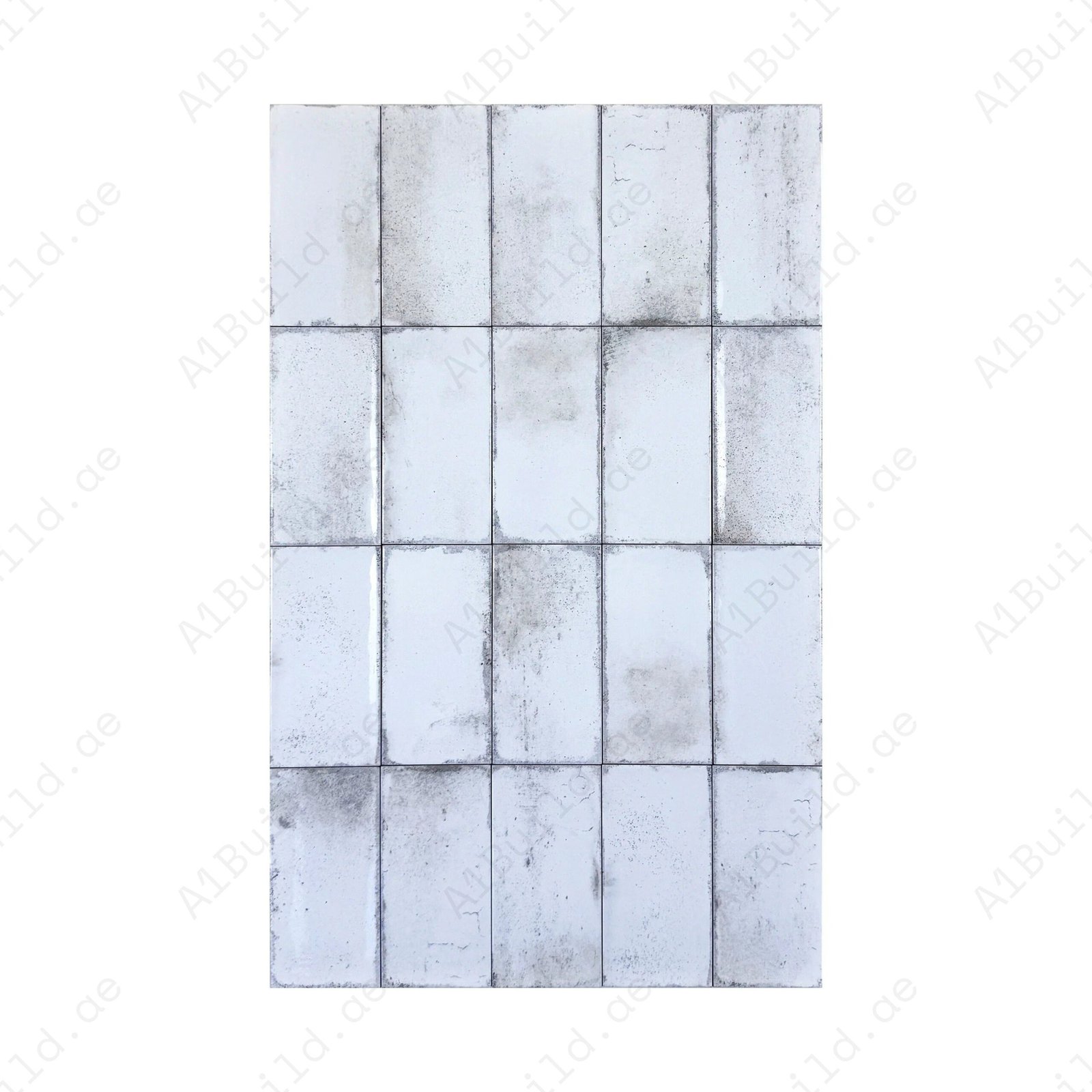Ivory White Glossy Ceramic Artisanal Tile