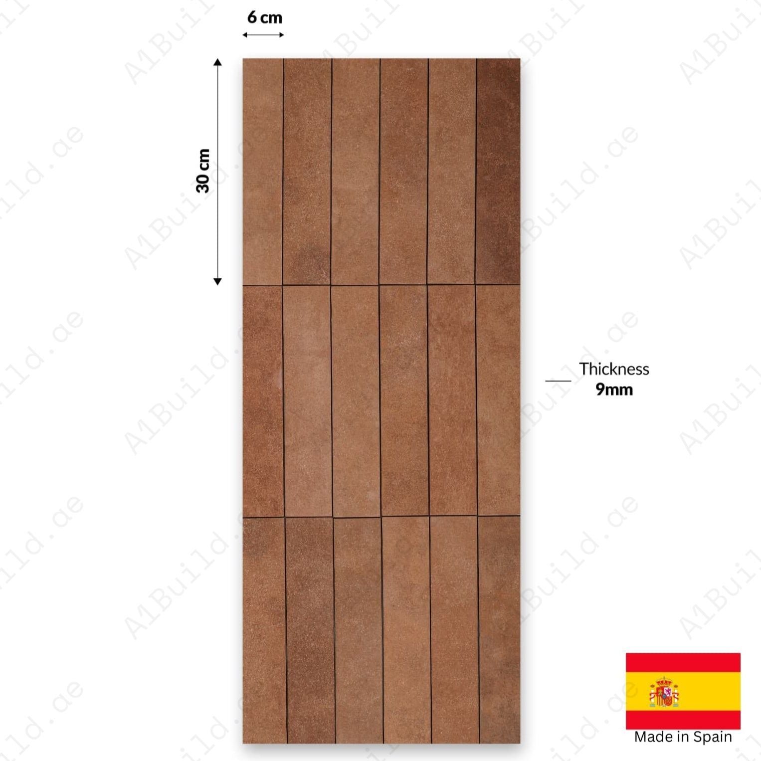Stage Terracotta Matt 06x30cm Spanish Tiles – Indoor & Outdoor