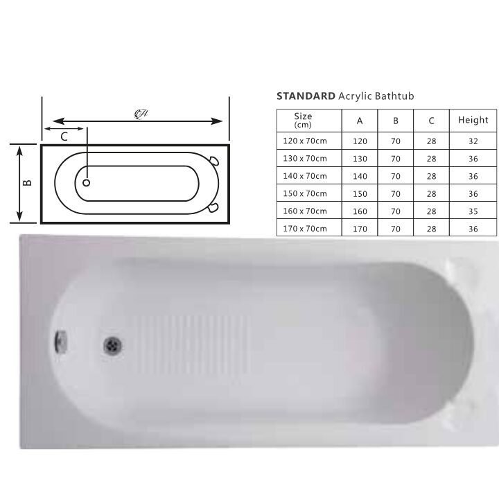 Perfect fit: standard acrylic bathtubs transforming bathrooms – 160cm & 150cm sizes - Image 2