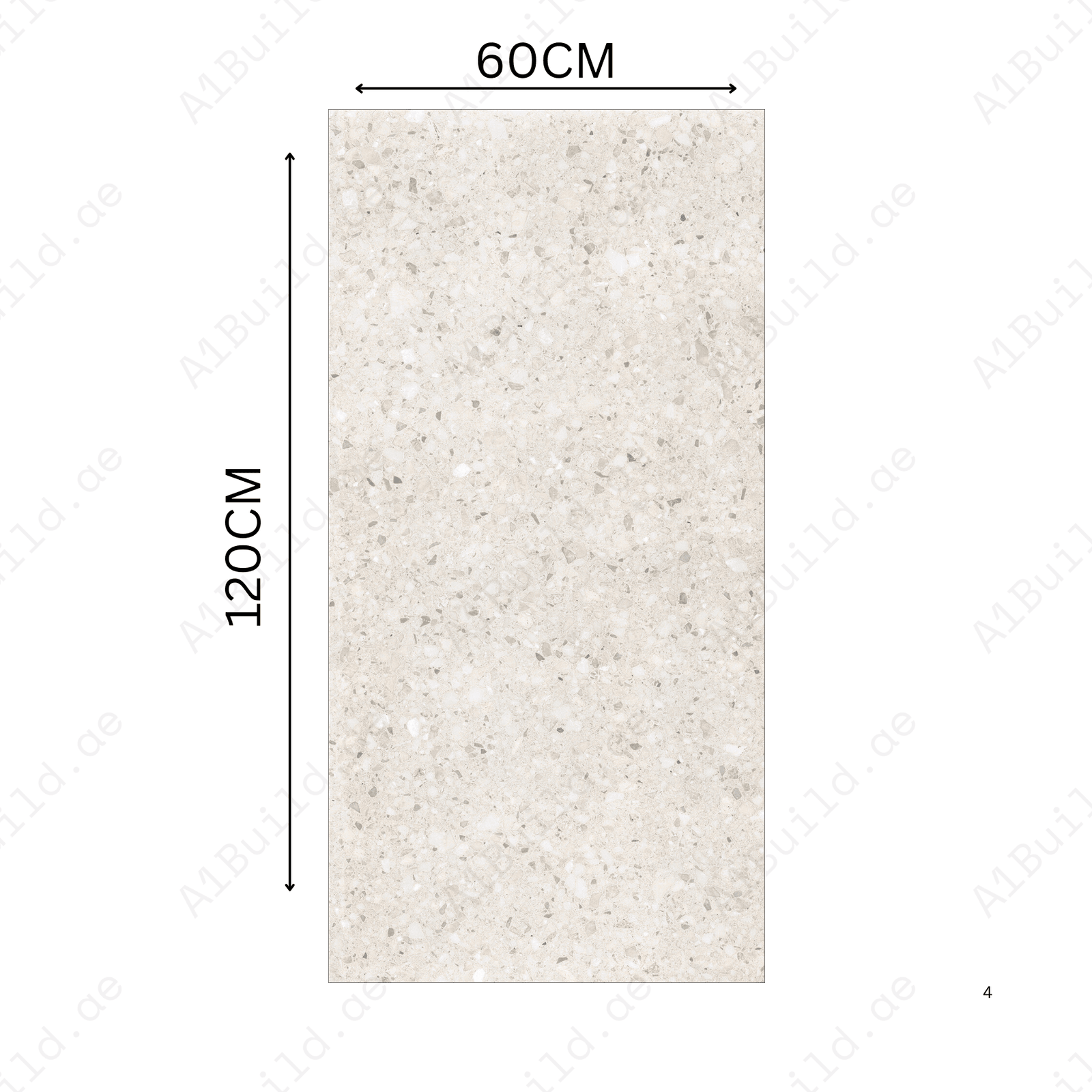 Terrazo Crema Rough Matt (R11) Outdoor Porcelain Tiles | 60x120cm Heavy Duty (R11) Slip-Resistant Flooring
