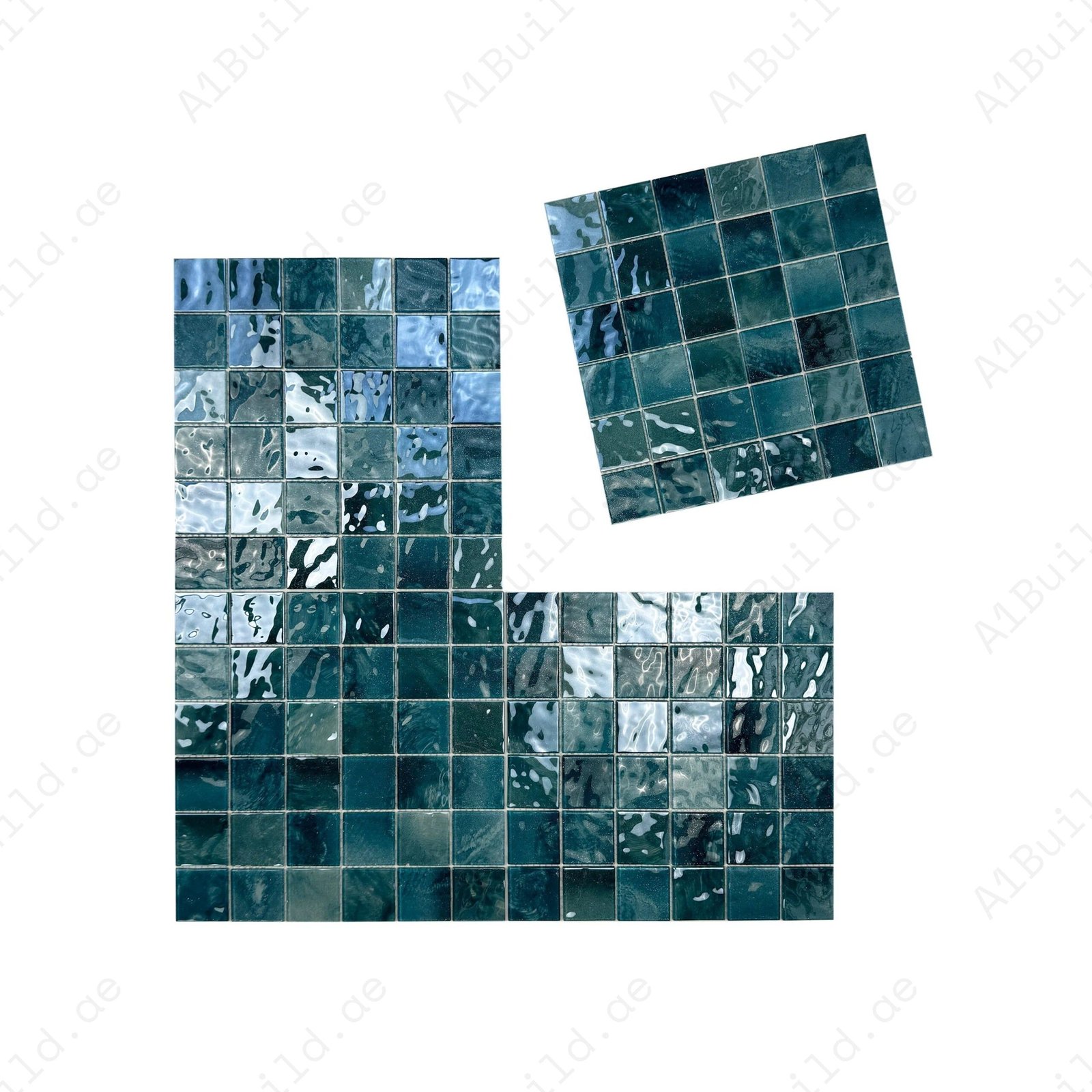 Tiffany, Sapphire & Yale Blue Marble Glass Mosaic Tile - Image 2