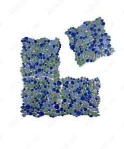 Alternative view of Positano Sky Series Tiffany Blue & Royal Blue & Neon Blue Mixed Round Ice Crack Porcelain Mosaic