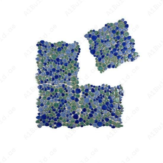 Positano Sky Series Tiffany Blue & Royal Blue & Neon Blue Mixed Round Ice Crack Porcelain Mosaic - Image 2
