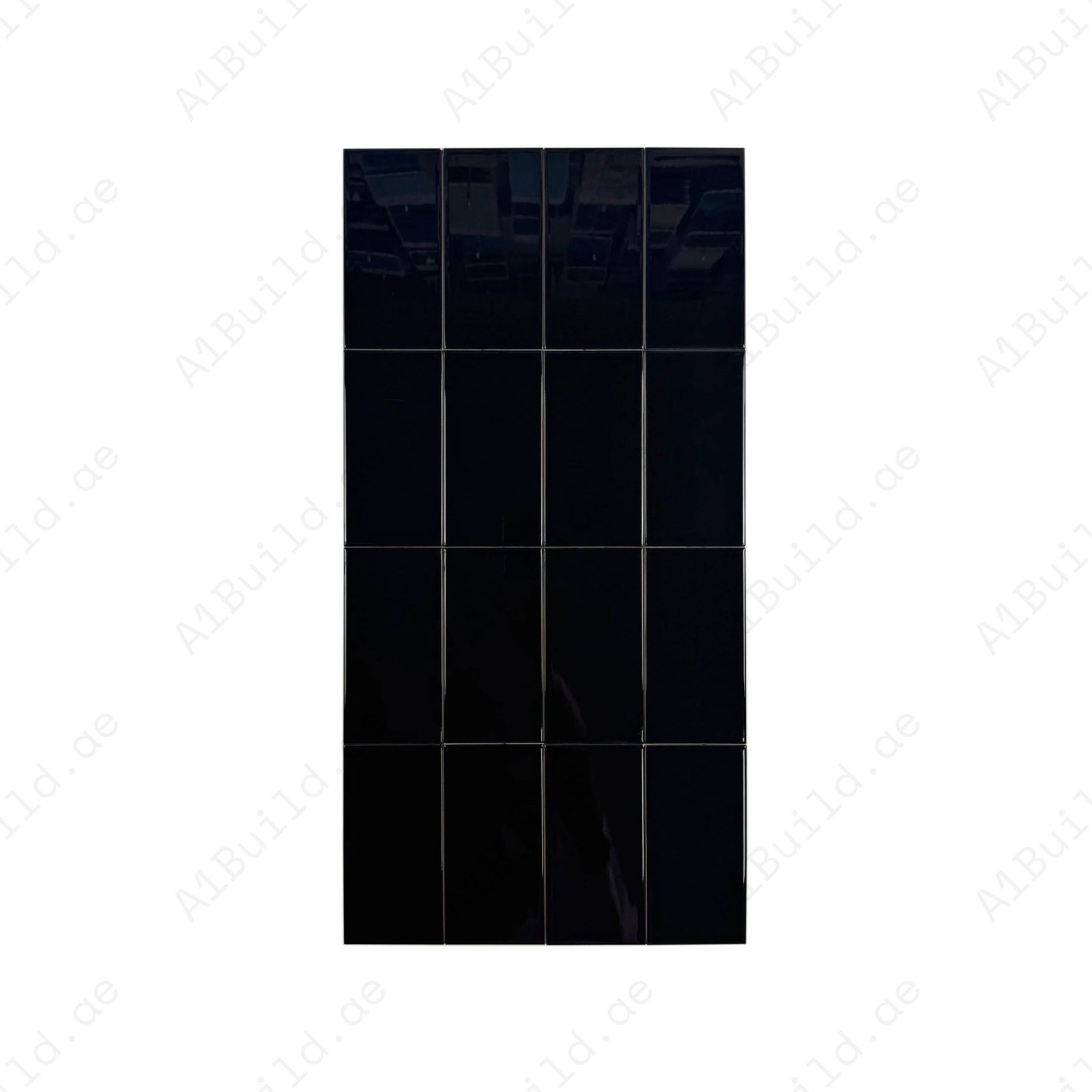 Urban Luxe Series Black Glossy Flat Ceramic Tile