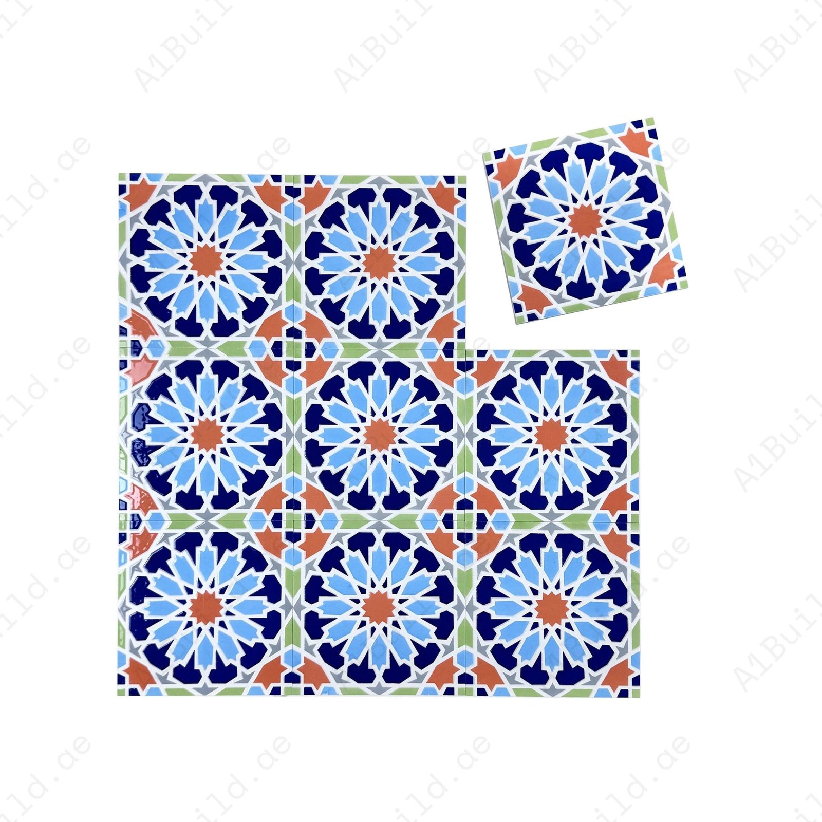 Royal Souk Moroccan Style Glossy Ceramic Tile Pattern 203 - Image 2