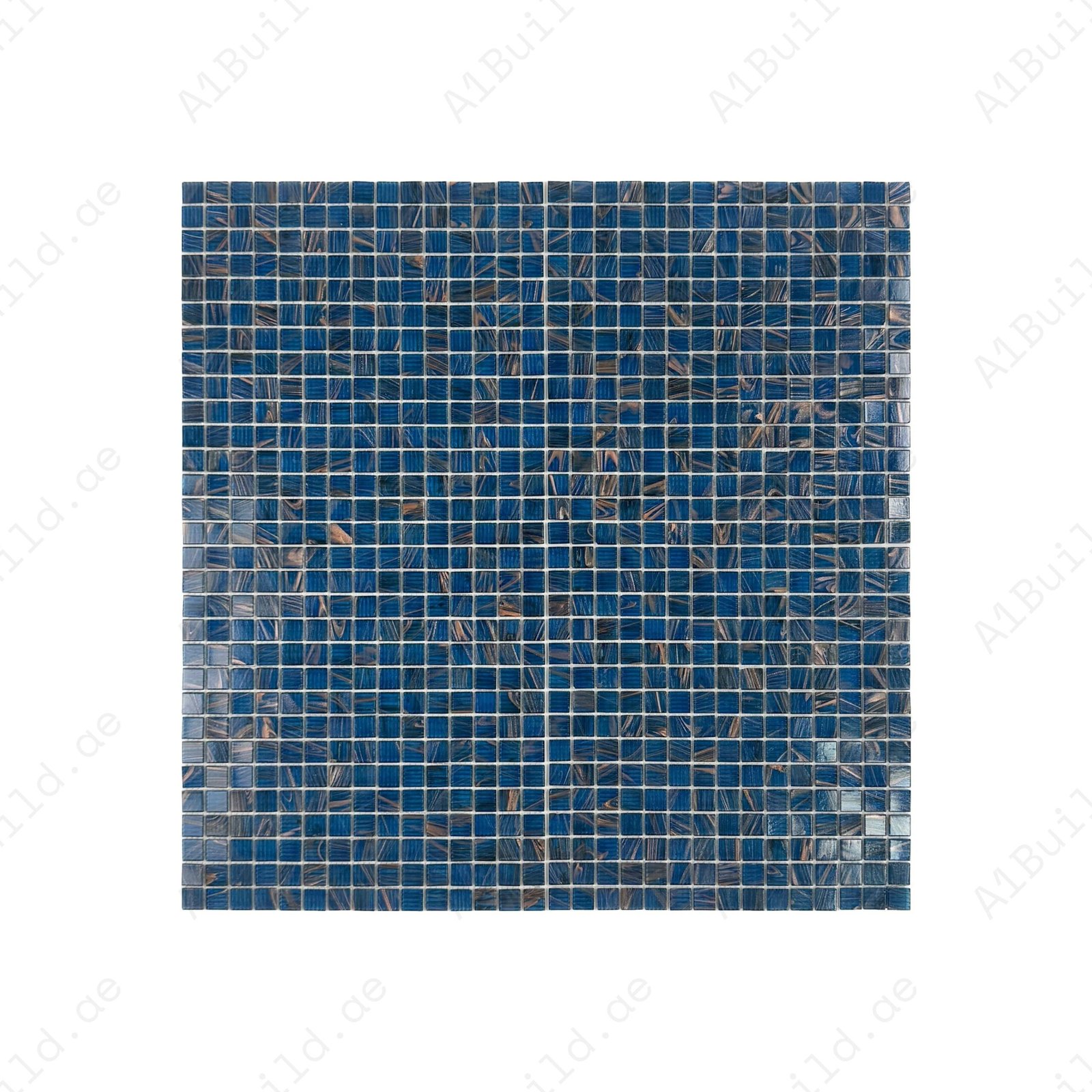 Glacial Artistry Series Ultramarine Blue With Gold Line Hot Melt Glass Mosaic