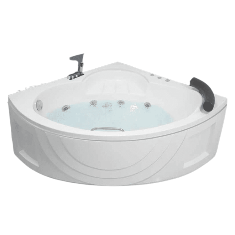 Superior model acrylic jacuzzi bathtub – dimensions: 145x145cm, 6mm thickness, with whirlpool and 10 jets