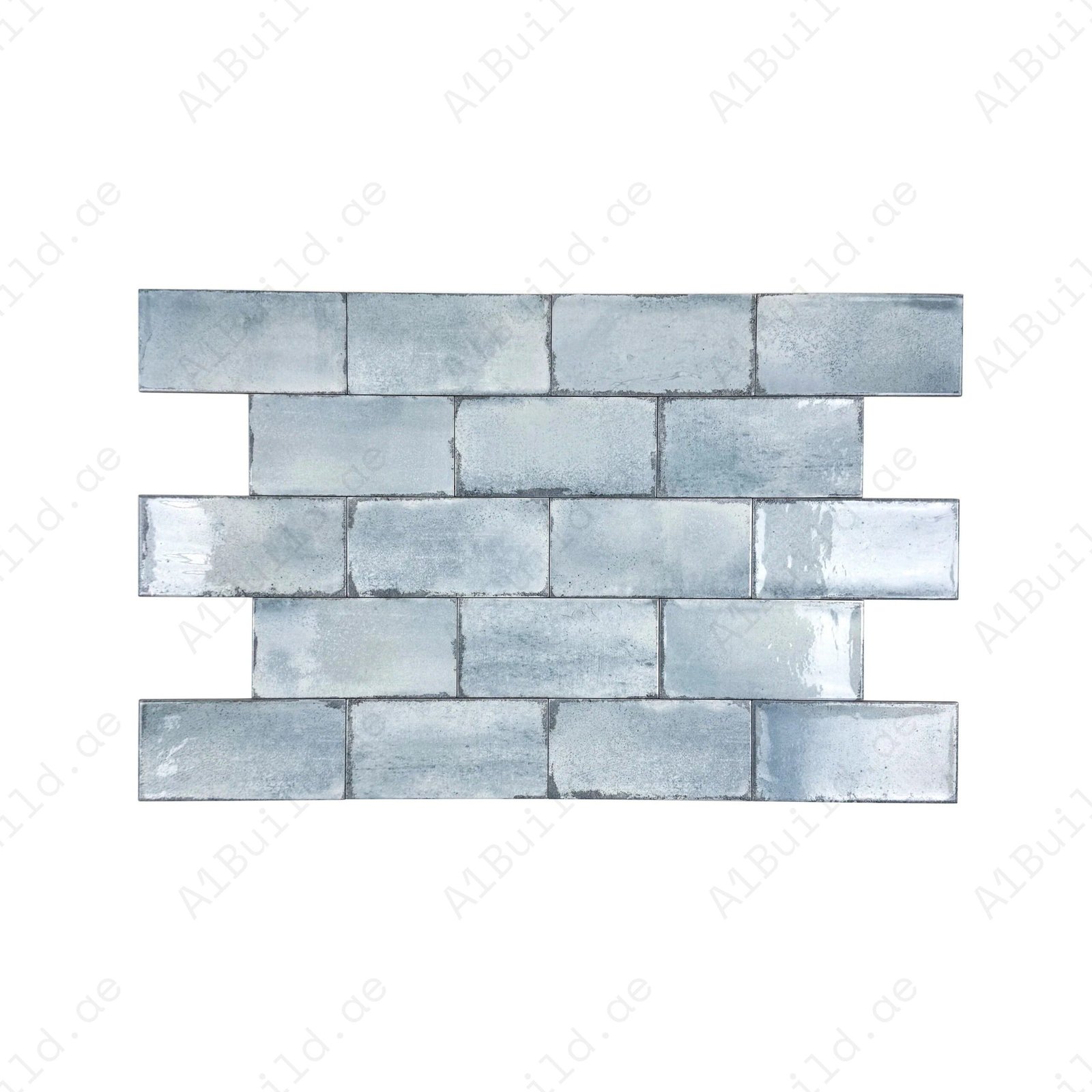 Soft green Glossy Ceramic Artisanal Tile - Image 2