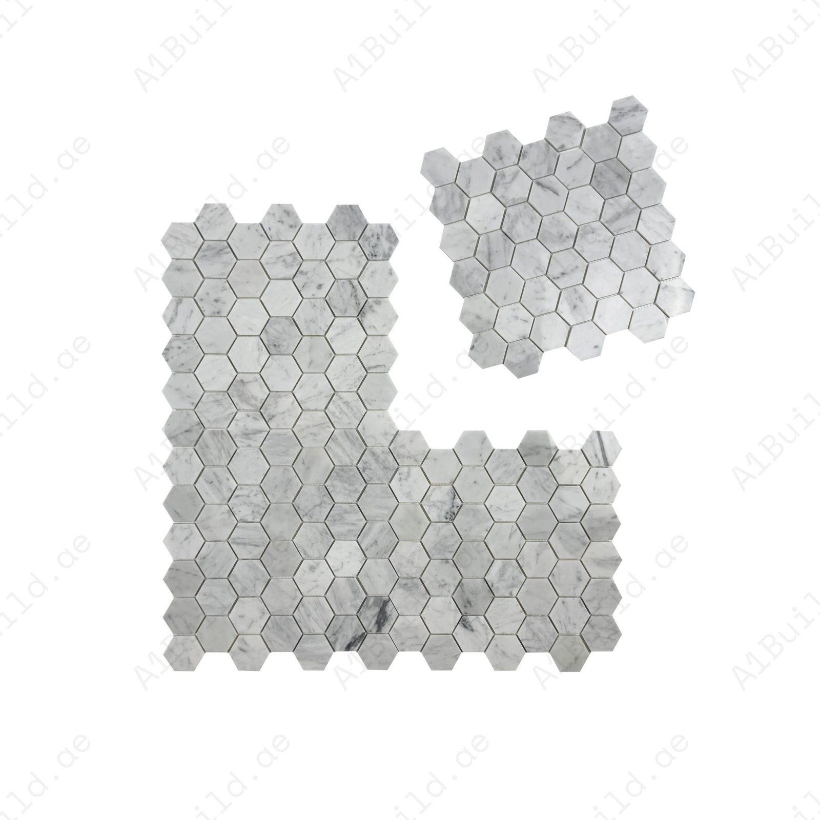 Versace Luxury Series Carrara White Polished Hexagon Marble Mosaic - Image 2