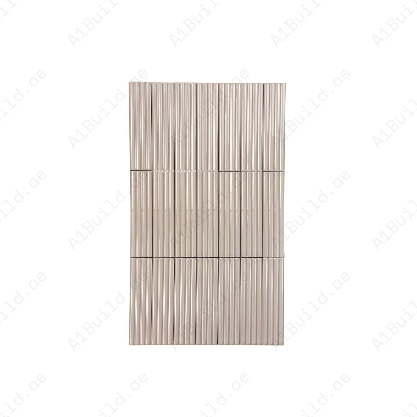 Warm Cream Glossy Ceramic Artisanal Tile