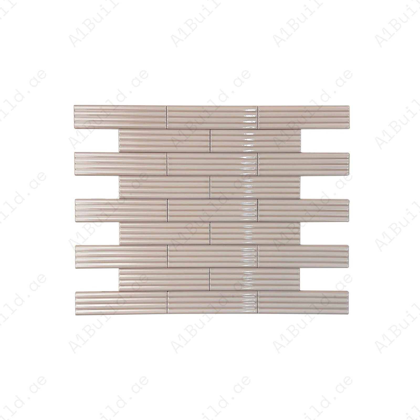 Warm Cream Glossy Ceramic Artisanal Tile - Image 2