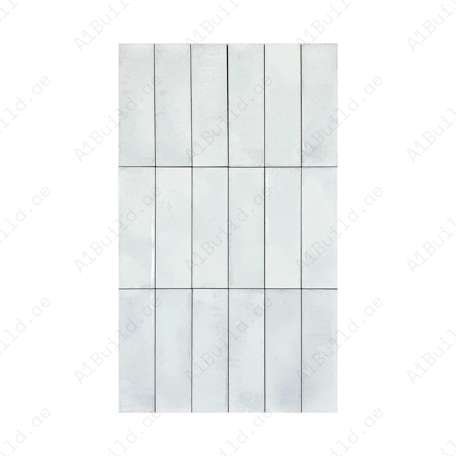 White Glossy Glazed Ceramic Artisanal Tile