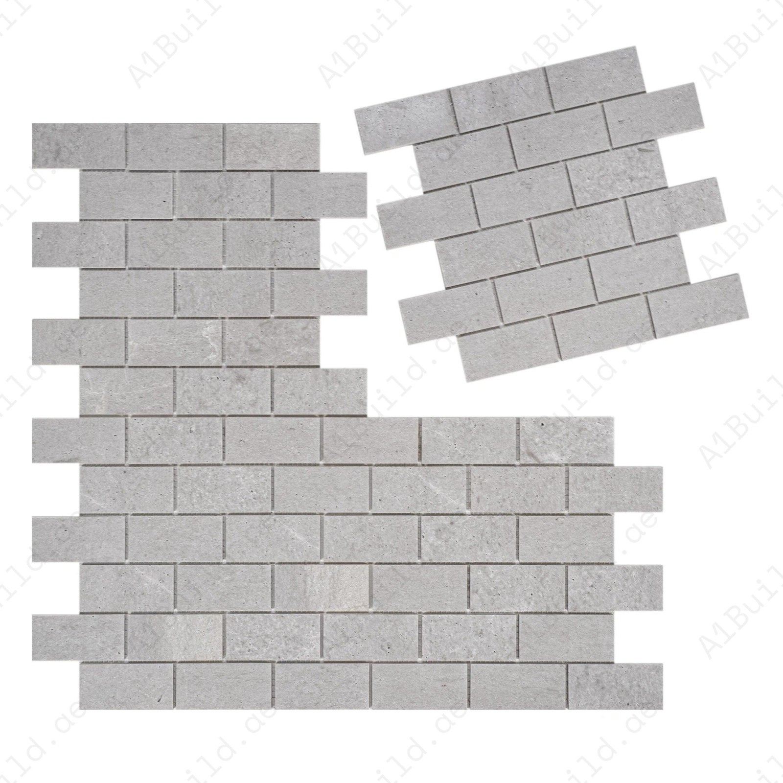 White Travertine Series Kwong Sal White Travertine Honed Brick Pattern Marble Mosaic - Image 2