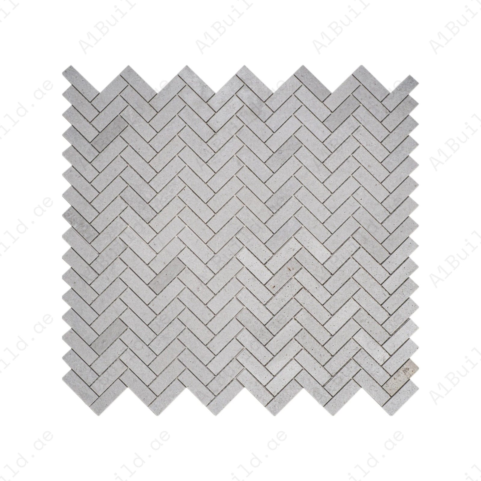 White Travertine Series Kwong Sal White Travertine Honed Herringbone Marble Mosaic