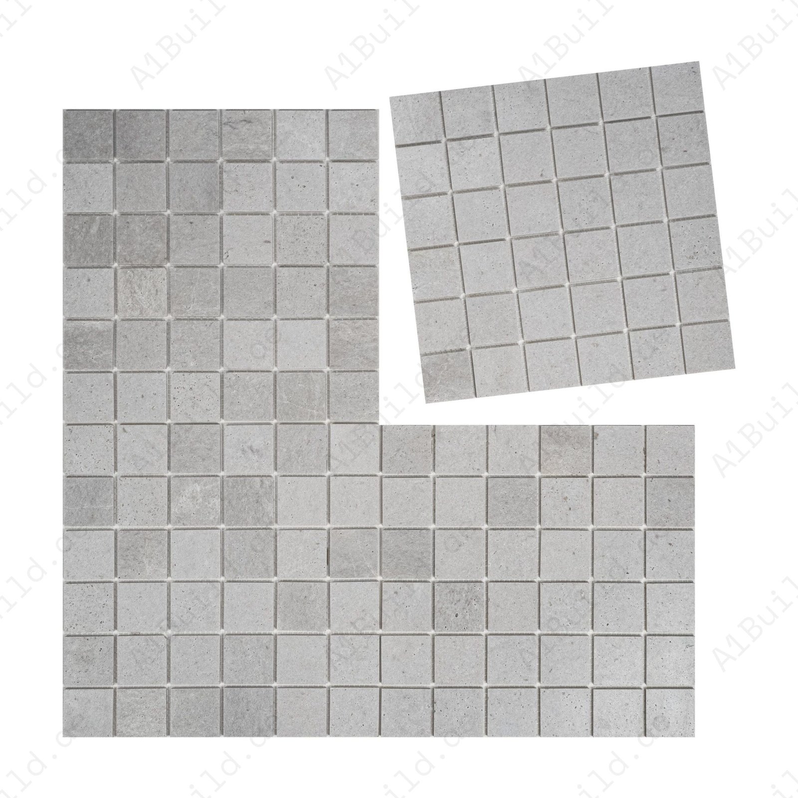 White Travertine Series Kwong Sal White Travertine Honed Square Marble Mosaic - Image 2