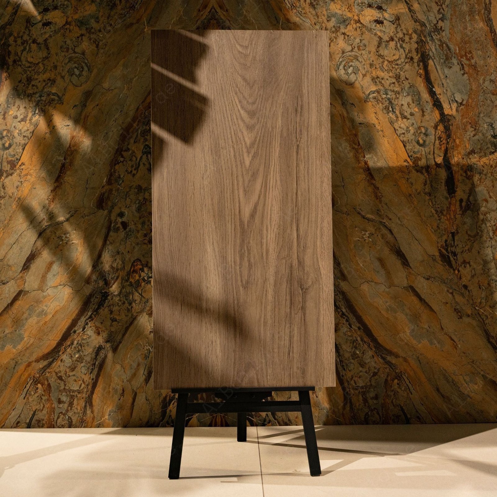 Wood Dark Natural Wood Look Porcelain Tile 60x120cm | 09mm - Image 2