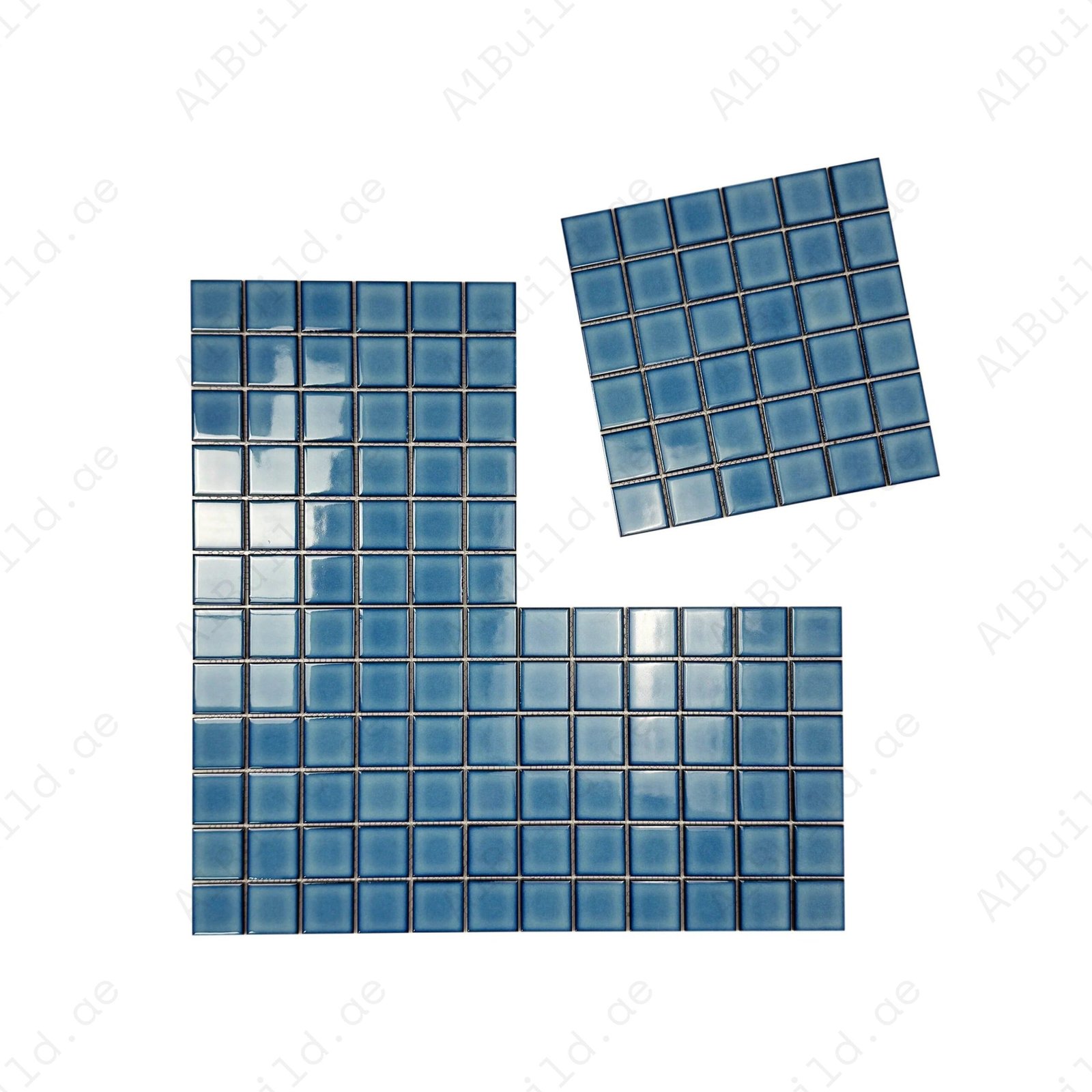 Zen Azure Blue Crystalline Glazed Porcelain Mosaic - Image 2