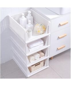 TRASSLE 4pcs Drawer Organizer,Wardrobe Organizer and Storage Organizer, Stackable Collapsible Storage Shelves, Folding Storage Shelf, for Wardrobe Cabinet Bathroom Closet Organizer